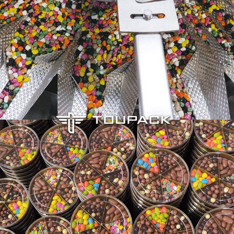 اتوماتیک بلند شدن کیسه Doypack وزن بسته بندی دانه بادام زمینی بادام جو Multihead وزنه پر کردن ماشین