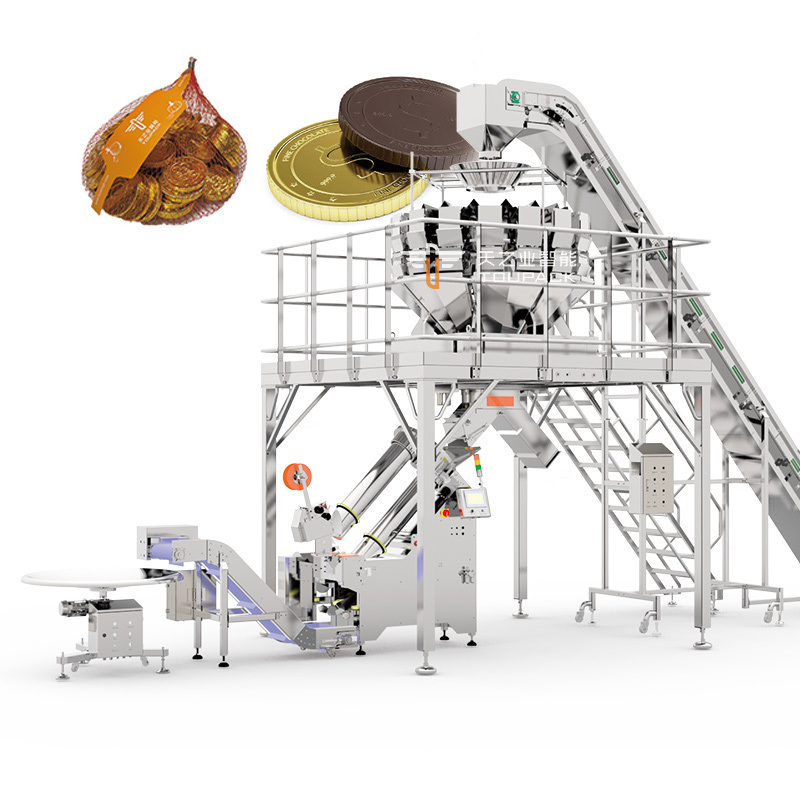 دستگاه خودکار عمودی مشبک با سرعت بالا برای کیسه های مشبک سبزیجات هویج، بسته بندی خودکار گلابی، دستگاه بسته بندی خالص