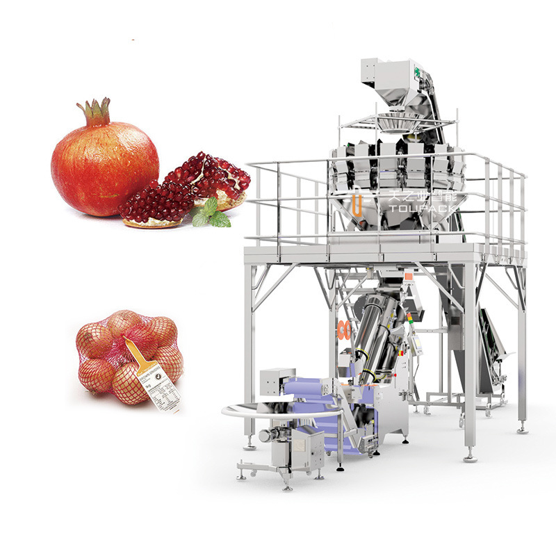 High Speed Full-automatic Stainless Steel 304/316 Mesh Bag Baler for Fruit and Vegetables with 25-40 BPM Packaging Speed