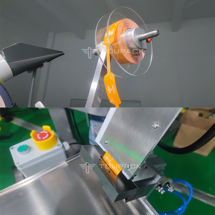 دستگاه بسته‌بندی کیسه توری سیر با منگنه، دستگاه بسته‌بندی و کلیپس‌زنی کیسه توری زنجبیل نیمه‌خودکار