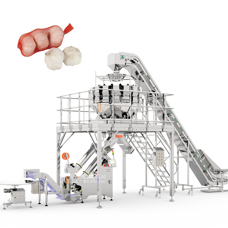 ماشین بسته بندی خودکار کیسه های سیب زمینی/ ماشین بسته بندی کیسه های زنجبیل/ ماشین بسته بندی کیسه های میوه های مرکبات برای سوپرمارکت