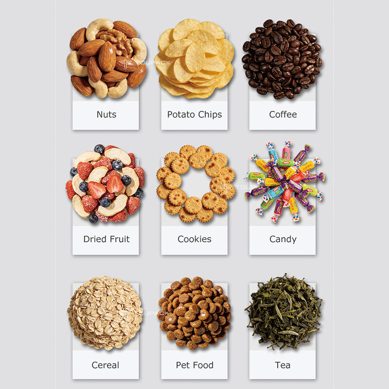 ماشین خودکار وزن و بسته بندی غذاهای ناشتایی برای چیپس آجیل دانه های شیرین 5-200g خط بسته بندی سنسور دیجیتال با سرعت بالا