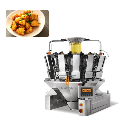 مکعب های سیب زمینی تند وزن ماشین بسته بندی کامل اتوماتیک 14 سر Hopper Multihead Weigher